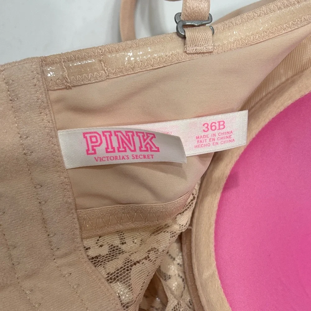 Pink Victoria’s Secret padded Bra. Strapless - Picture 5 of 6